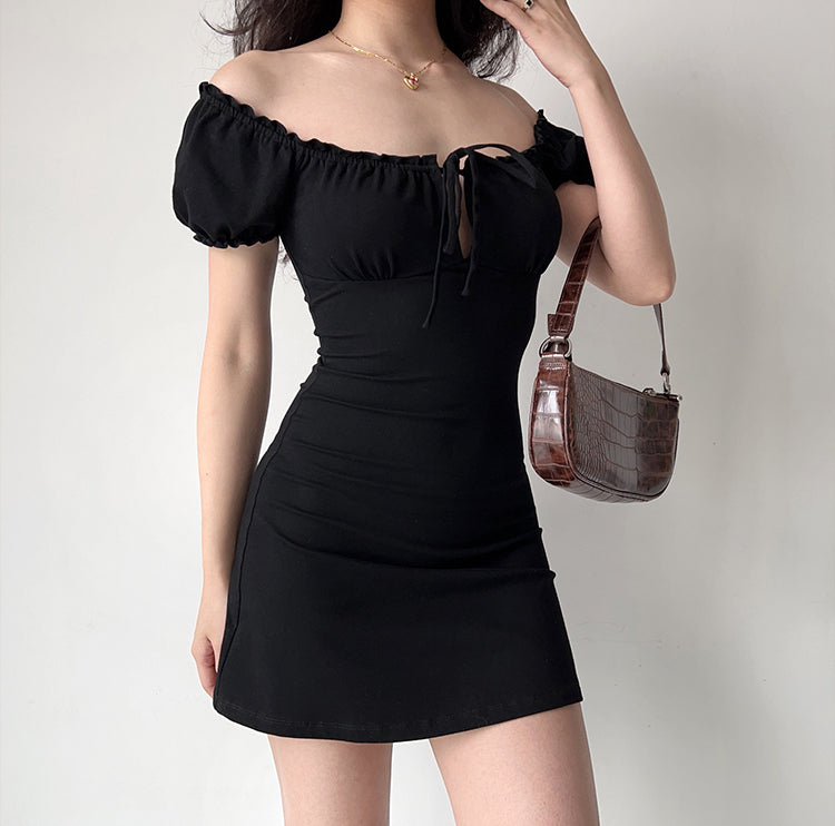 Ifomat Alix Black Puff Dress