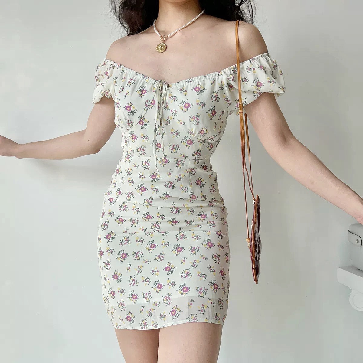 Ifomat Flower Bebe Puff Dress