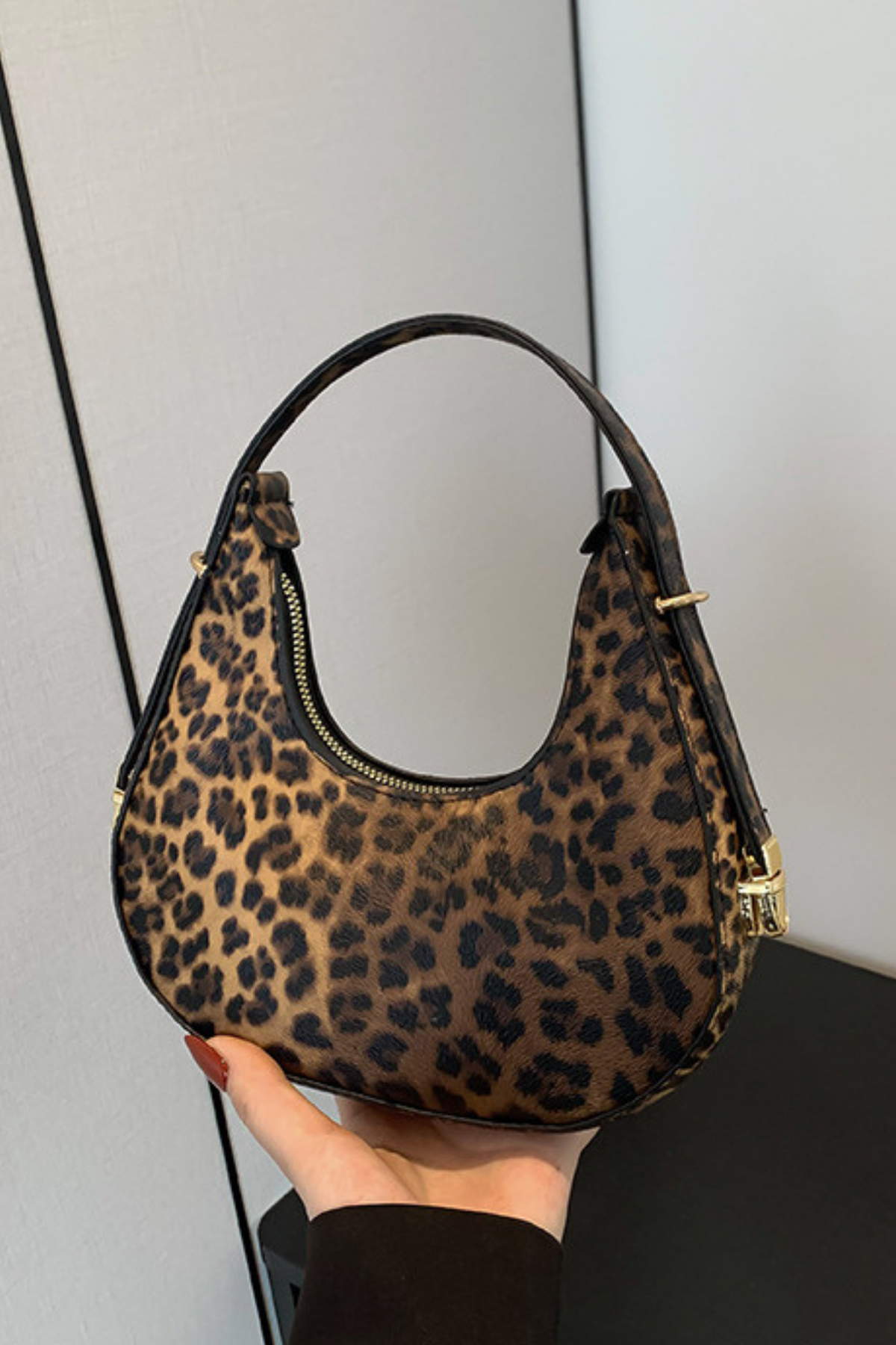 Paulina Leopard Faux Fur Handbag