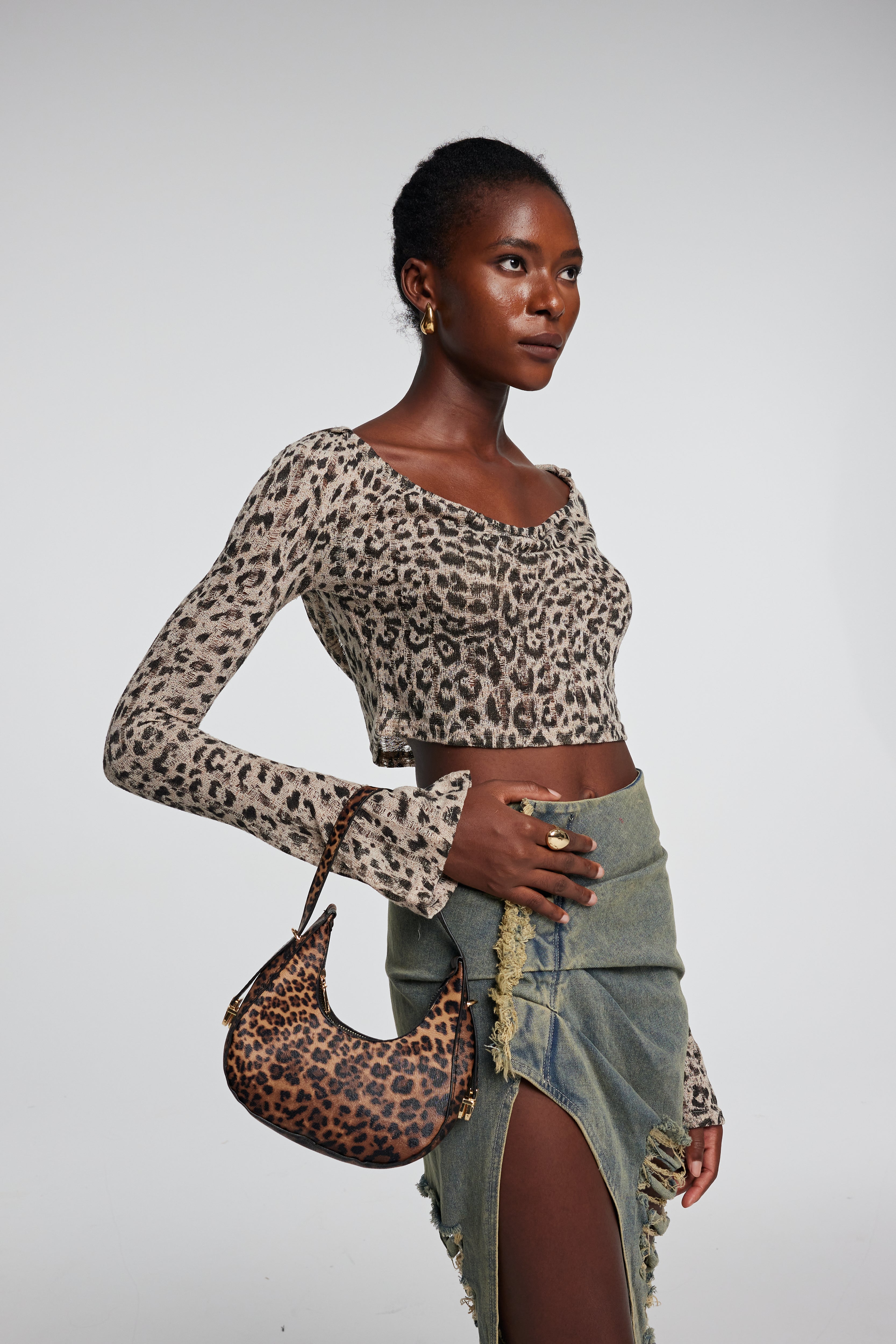 Paulina Leopard Faux Fur Handbag