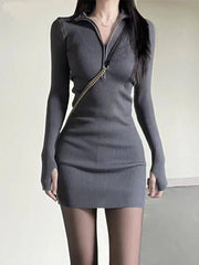Crochet Bodycon Women's Dresses Extreme Mini Sexy Daring Solid Knit Short Female Dress Chic and Elegant Pretty Thic Y2k Clothing