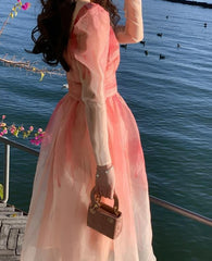 Summer Vintage Elegant Dress Women Casual Princess Midi Fairy Strap Dress Beach Female 2022 One Piece Dress Korean