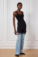 Saanvi Buckle Color Print Jeans