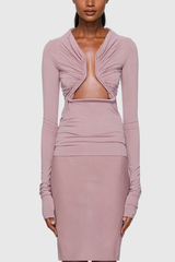 Scout Hollow Ruch Bodycon Top In Pink