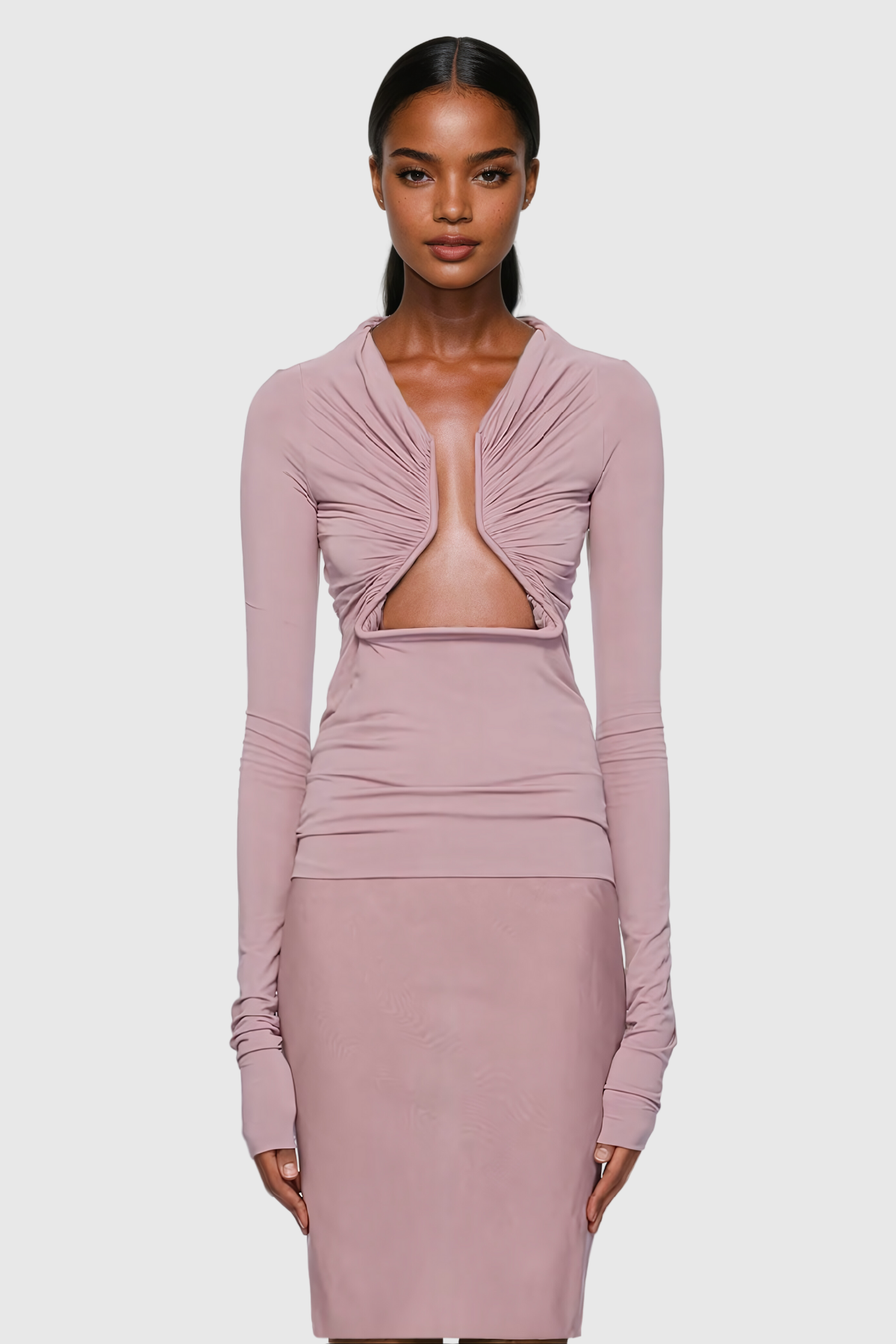 Scout Hollow Ruch Bodycon Top In Pink