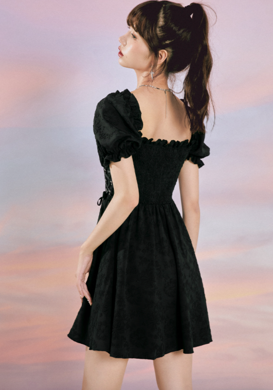 Ifomat Baroque Jacquard Lace Dress