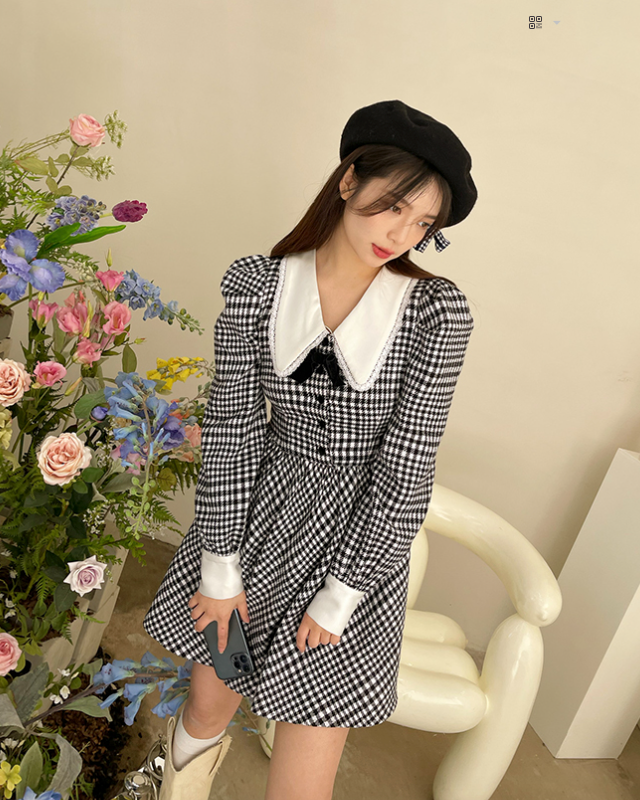 Ifomat Penny Houndstooth Doll Dress