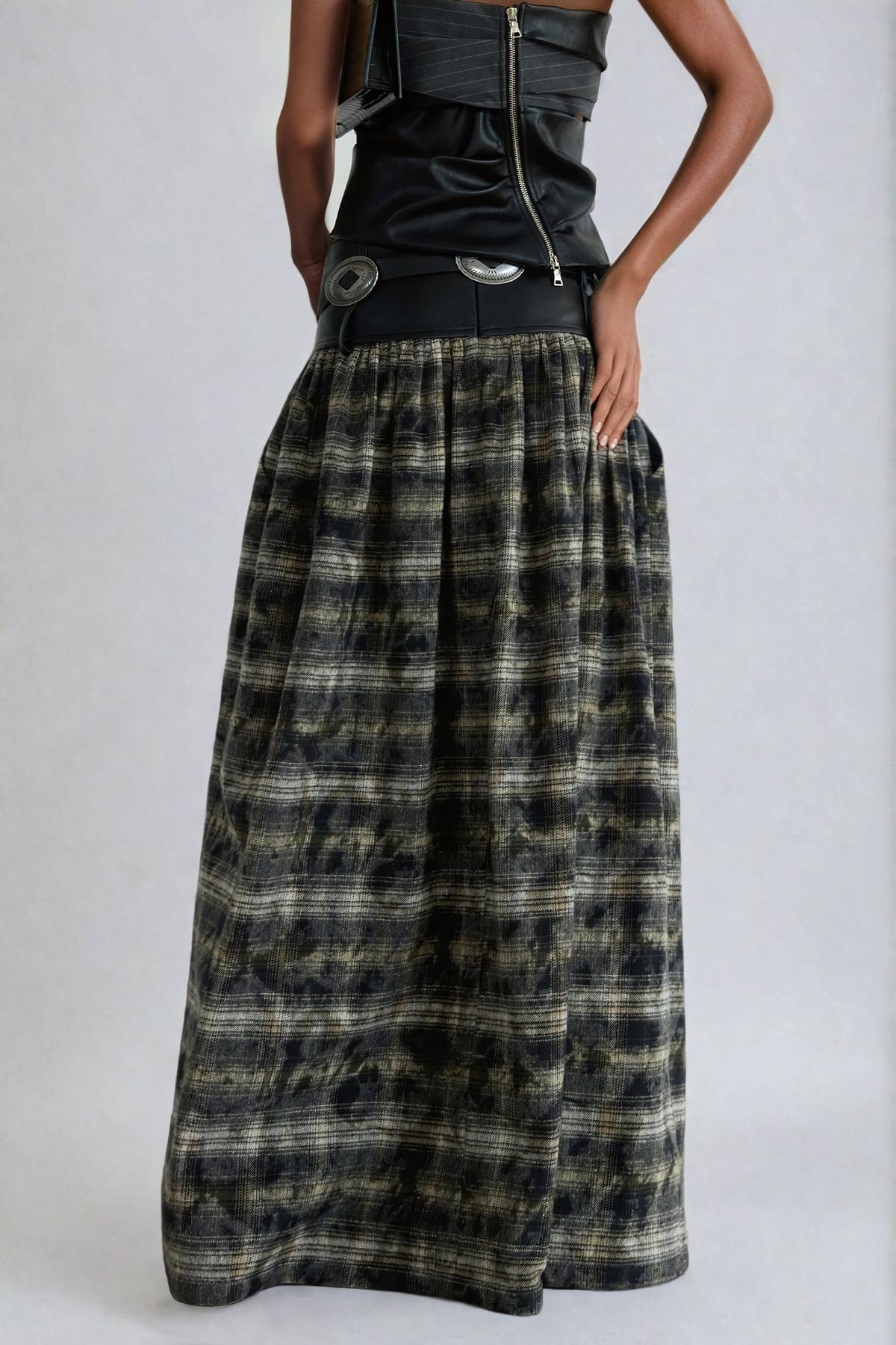 Sheridan Grid Buckle Skirt