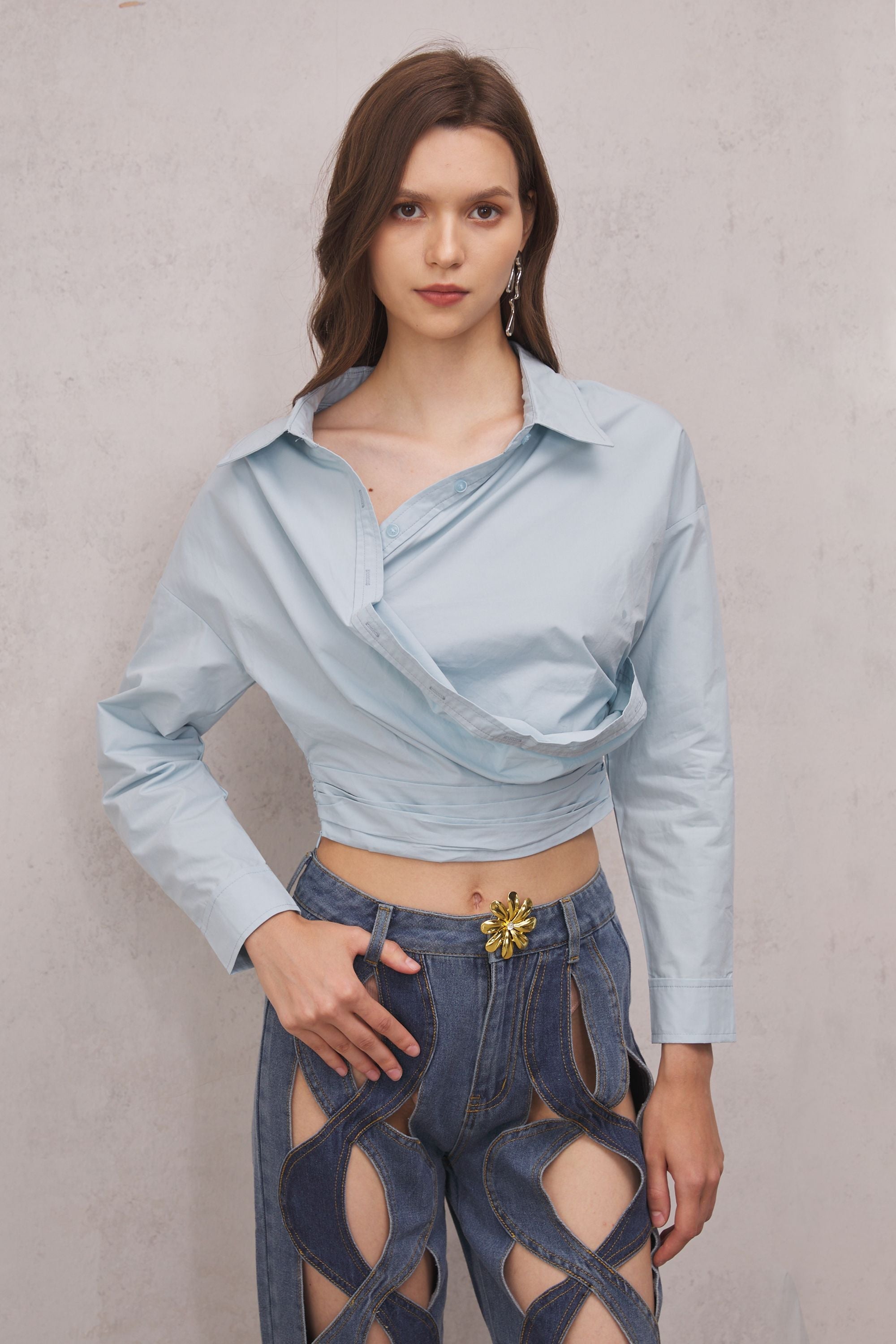 Stormi Asymmetric Top In Blue