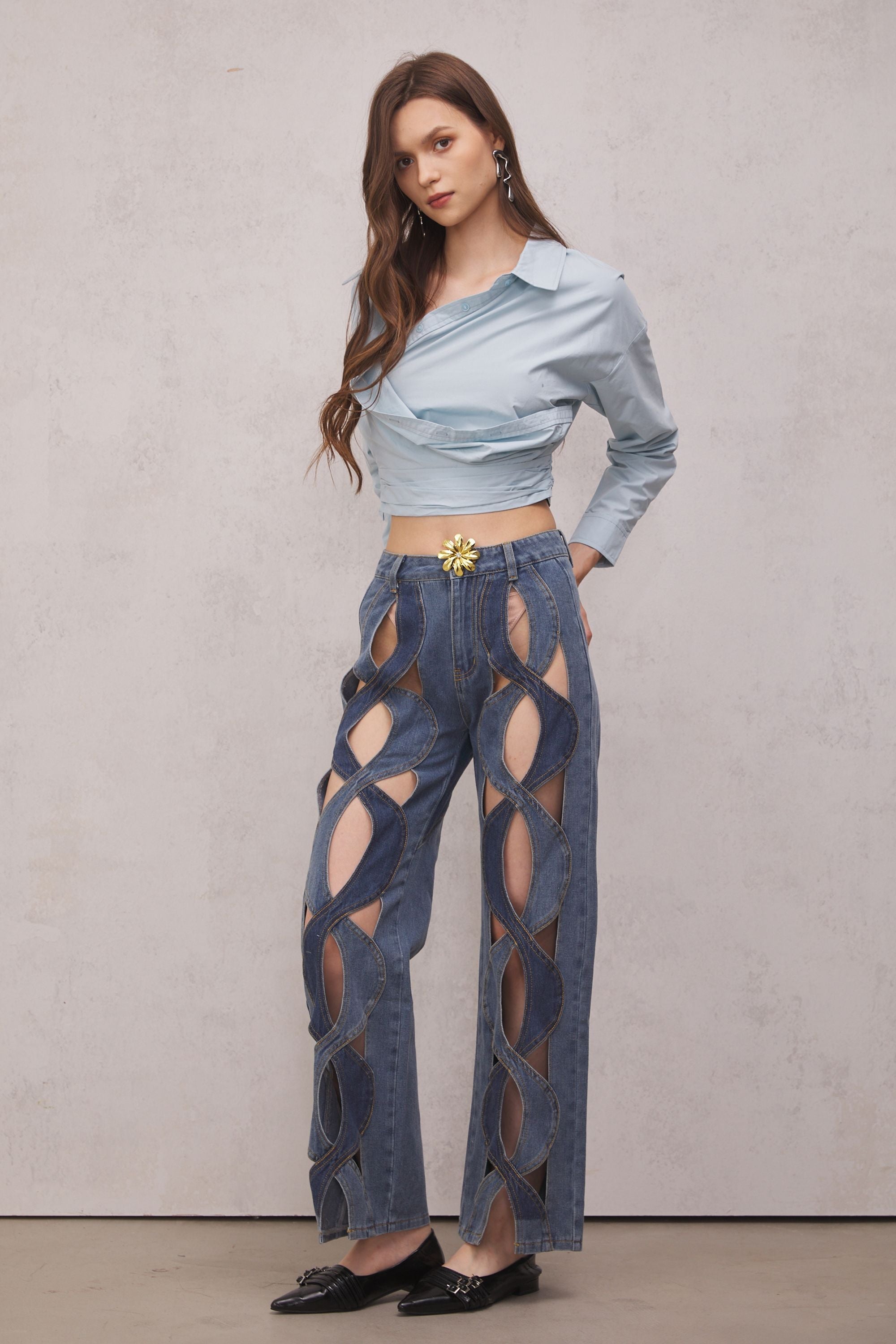 Stormi Asymmetric Top In Blue