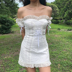 Ifomat Anabelle Eyelet Milkmaid Dress