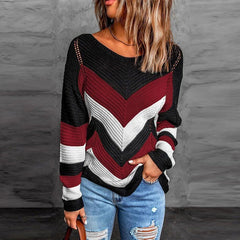 Casual Striped Patchwork Sweater