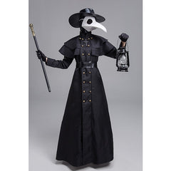 Plague Doctor Adults' Men's Medieval Festival Festival / Holiday Polyester Black Men's Women's Easy Carnival Costumes Solid Colored / Dress / Gloves / Mask / Hat / Waist Belt