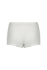 Sweet Bow Trim Low Rise Lace Tiered Ruffle Booty Micro Bloomer Shorts