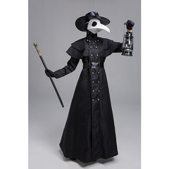 Plague Doctor Adults' Men's Medieval Festival Festival / Holiday Polyester Black Men's Women's Easy Carnival Costumes Solid Colored / Dress / Gloves / Mask / Hat / Waist Belt