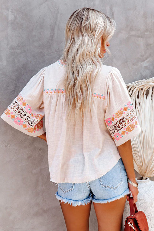 Pretty Pick Boho Embroidered Top