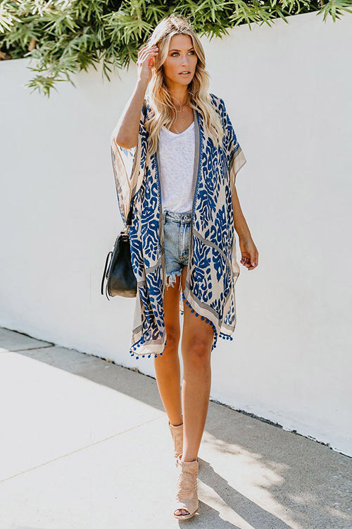 Seaside Retreat Boho Print Kimono - 4 Colors