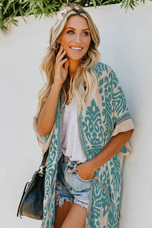 Seaside Retreat Boho Print Kimono - 4 Colors