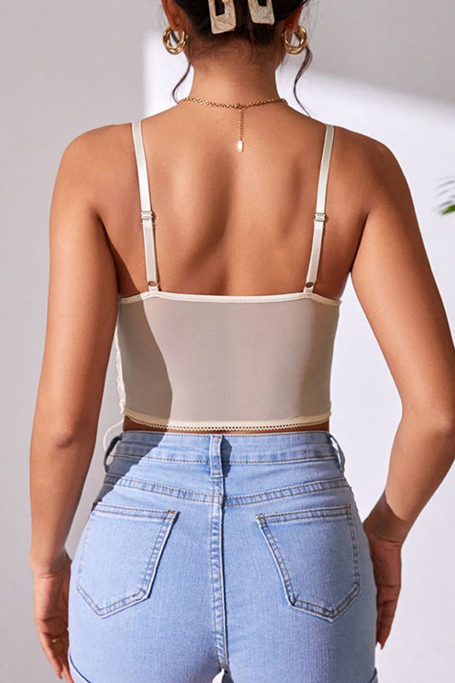 Best Night Ever Strap Lace Bustier Crop Top - 4 Colors