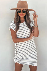 Sweet Like You Striped Cotton T-Shirt Dress