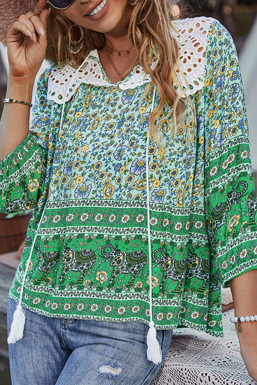 In The Summer Lace Boho Print Top - 3 Colors