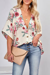 Feeling Groovy Floral Button Down Top