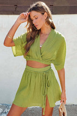 Have Some Fun V-Neck Short Sleeve Suit - 2 Colors