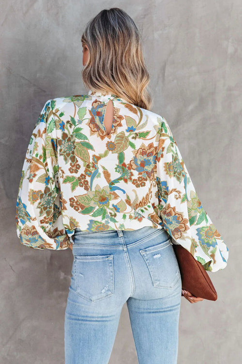 You're Gorgeous Floral Print Long Sleeve Top