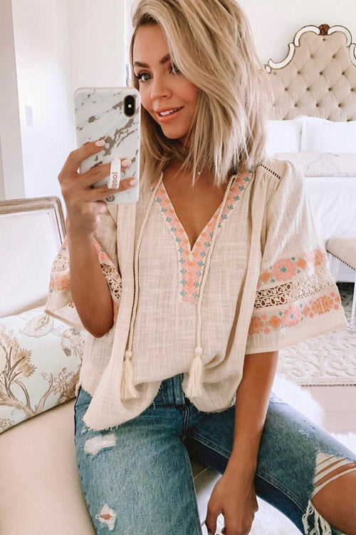 Pretty Pick Boho Embroidered Top