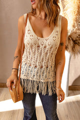 Take A Trip Crochet Sleeveless Knit Top