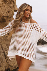 Summer Sass Hollow-Out Knit Beach Cover-Ups