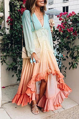 Party In Paris High&Low Boho Maxi Dress