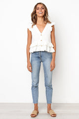 Sweet Songbird V-neck Layered Ruffle Top - 3 Colors