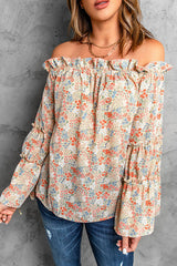 Start The Trend Off Shoulder Printed Top