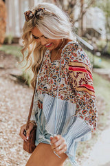 Wild Honey Boho Print Long Sleeve Top