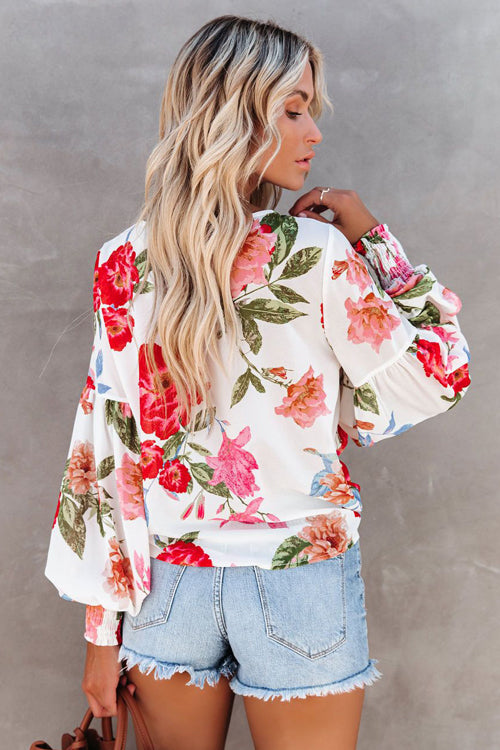 Sweetest Blooms Floral Printed Smocked Top