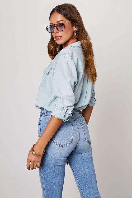 Trending Vibe Button Down Long Sleeve Top - 2 Colors