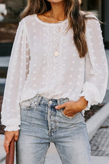 Easily Loved Polka Dot Lace Up Top - 2 Colors