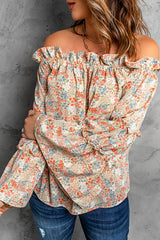 Start The Trend Off Shoulder Printed Top