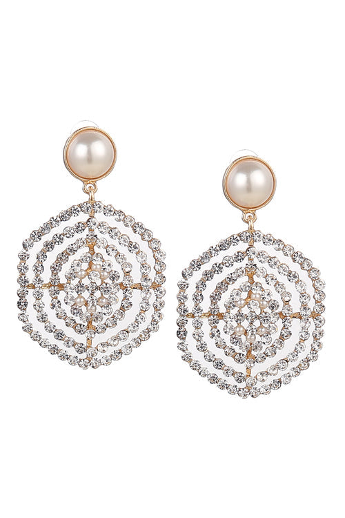 Rhinestone Hollow-out Earrings