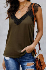 Love Light Lace V-Neck Tank Top - 5 Colors