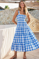 Dance With Me Plaid Print Babydoll Maxi Dress - 3 Colors