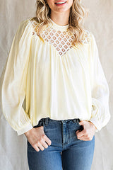 Romantic History Lace Balloon Long Sleeve Top - 6 Colors