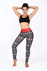 Christmas Santa Print Yoga Pants