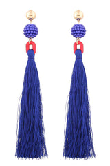 Tassel Bead Long Earrings