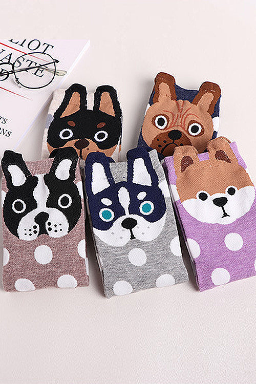 Lovely Puppy Animal Cotton Socks