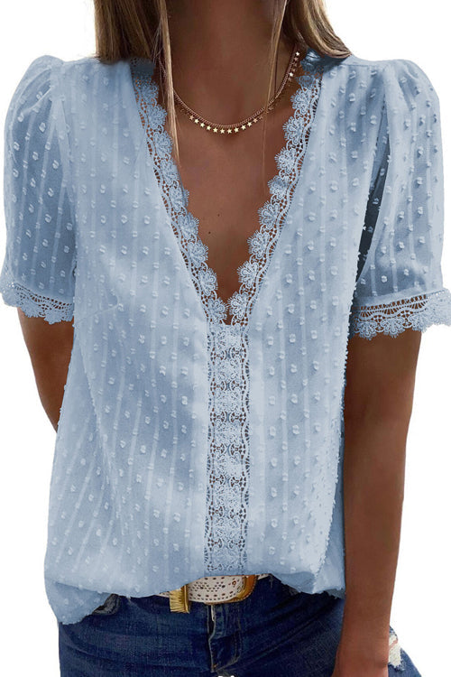 Wonderful Day Swiss Dot Lace Top - 5 Colors