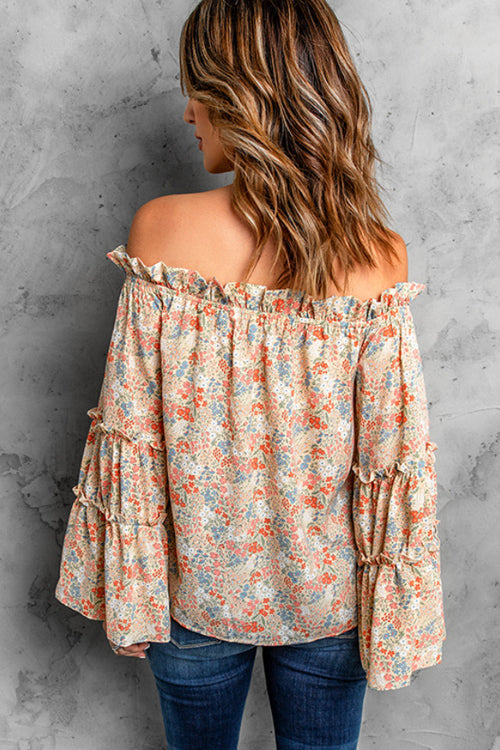 Start The Trend Off Shoulder Printed Top