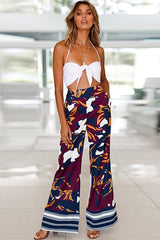 Camouflage Print Wide-leg Trousers