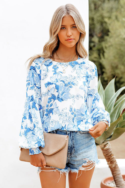 Sweetest Blooms Floral Printed Smocked Top